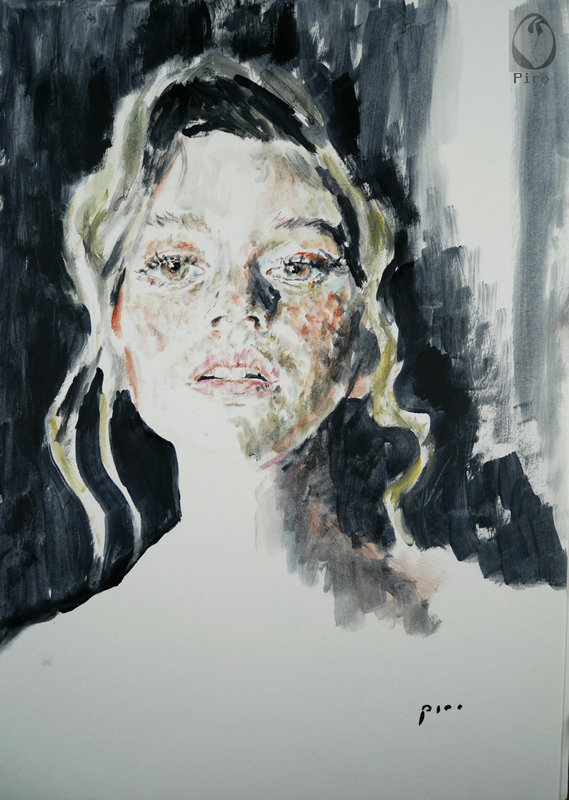 oil on paper - olio su carta di Piro